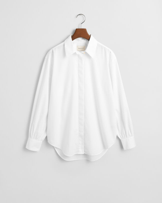 Camisa em popelina com mangas volumosas relaxed fit