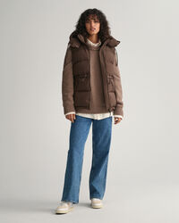 Colete de penas com comprimento m&eacute;dio