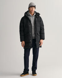 Blusão de penas comprido Alta