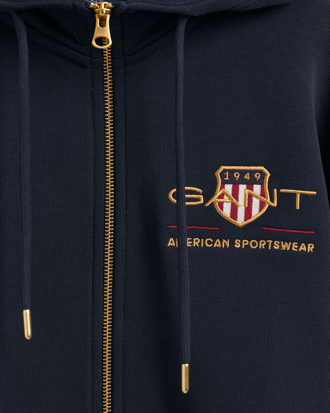 Sweatshirt com capuz e fecho de correr Archive Shield