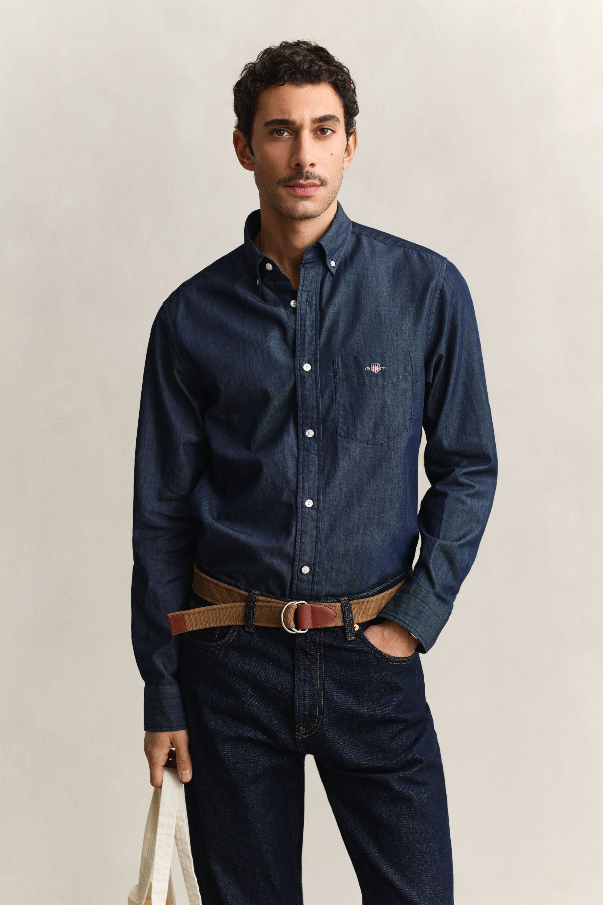 Camisa índigo regular fit