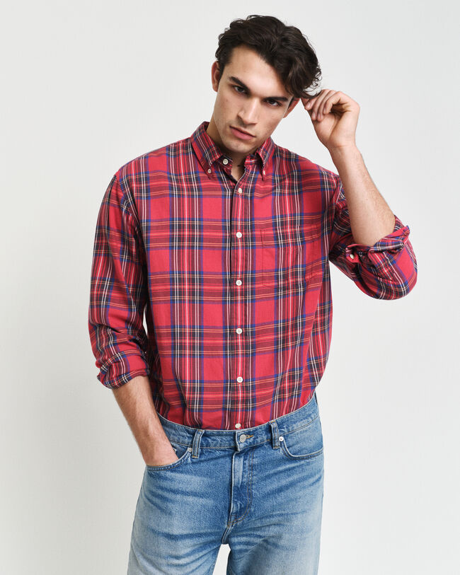 Camisa em padrão xadrez Tartan relaxed fit
