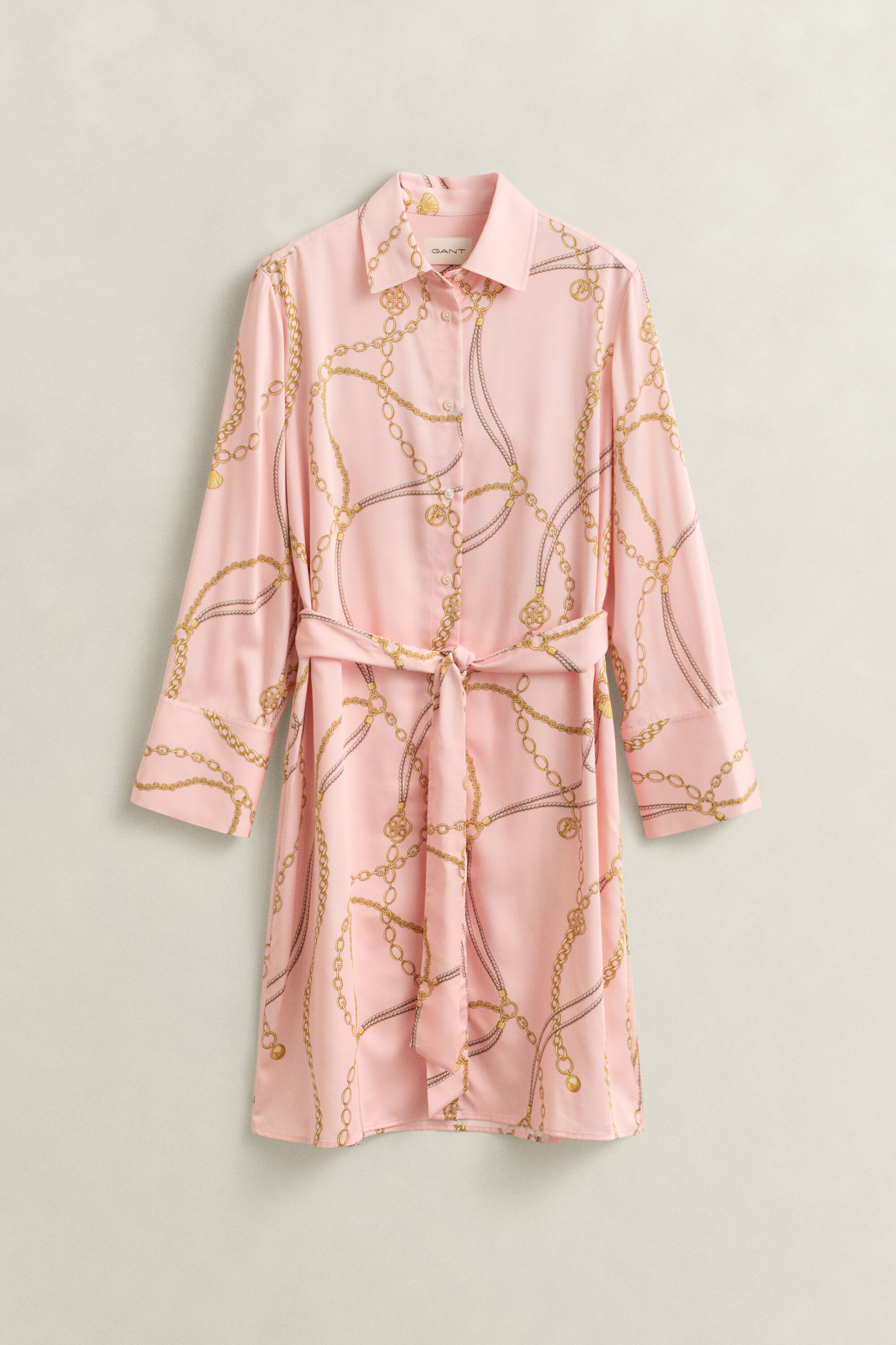 Vestido-camisa com cinto