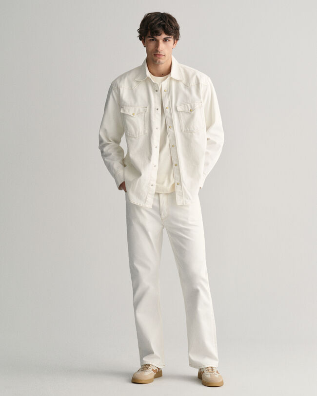 Calças de ganga brancas loose fit