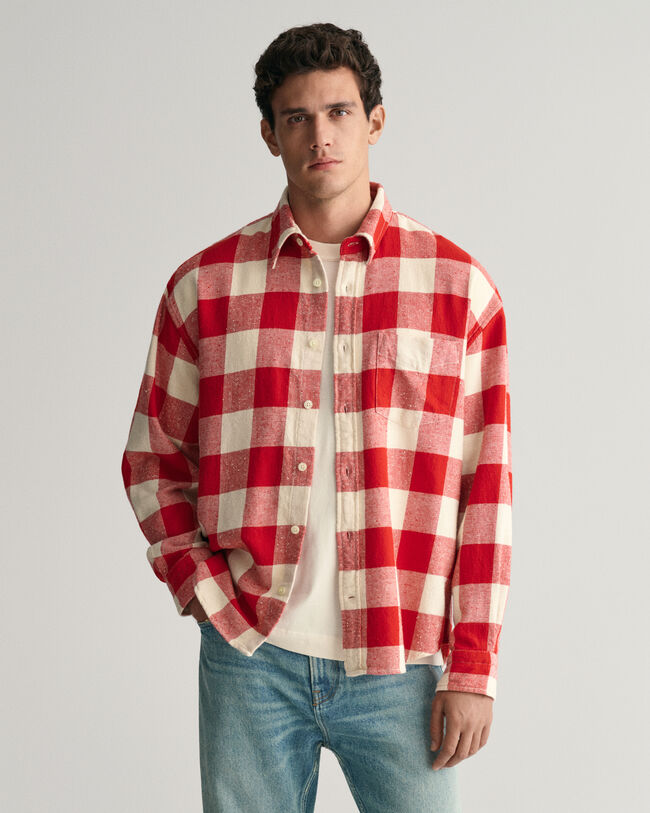 Camisa texturizada Buffalo Checked oversized
