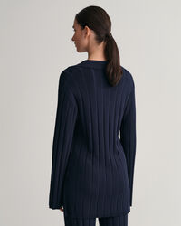 Pulover de malha com colarinho aberto