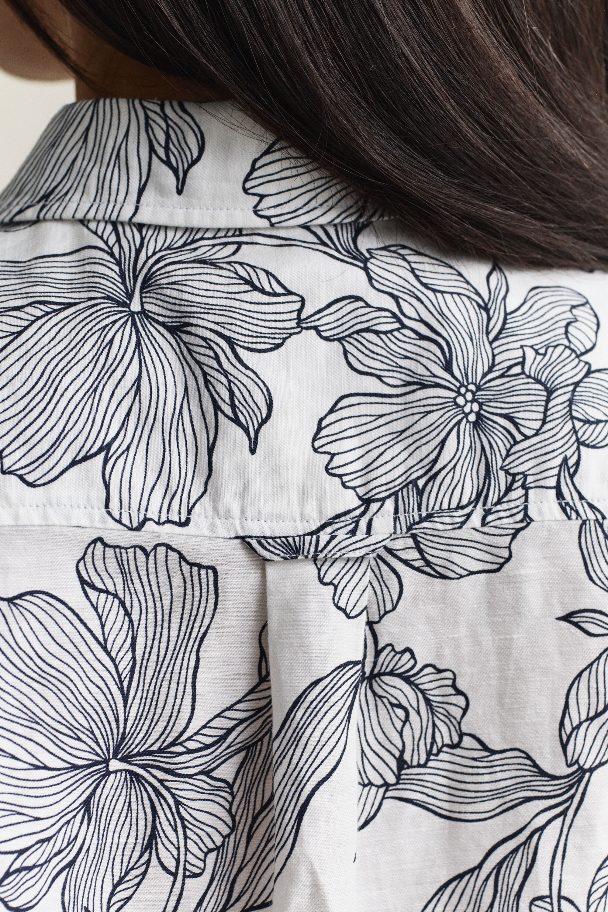 Camisa de linho floral