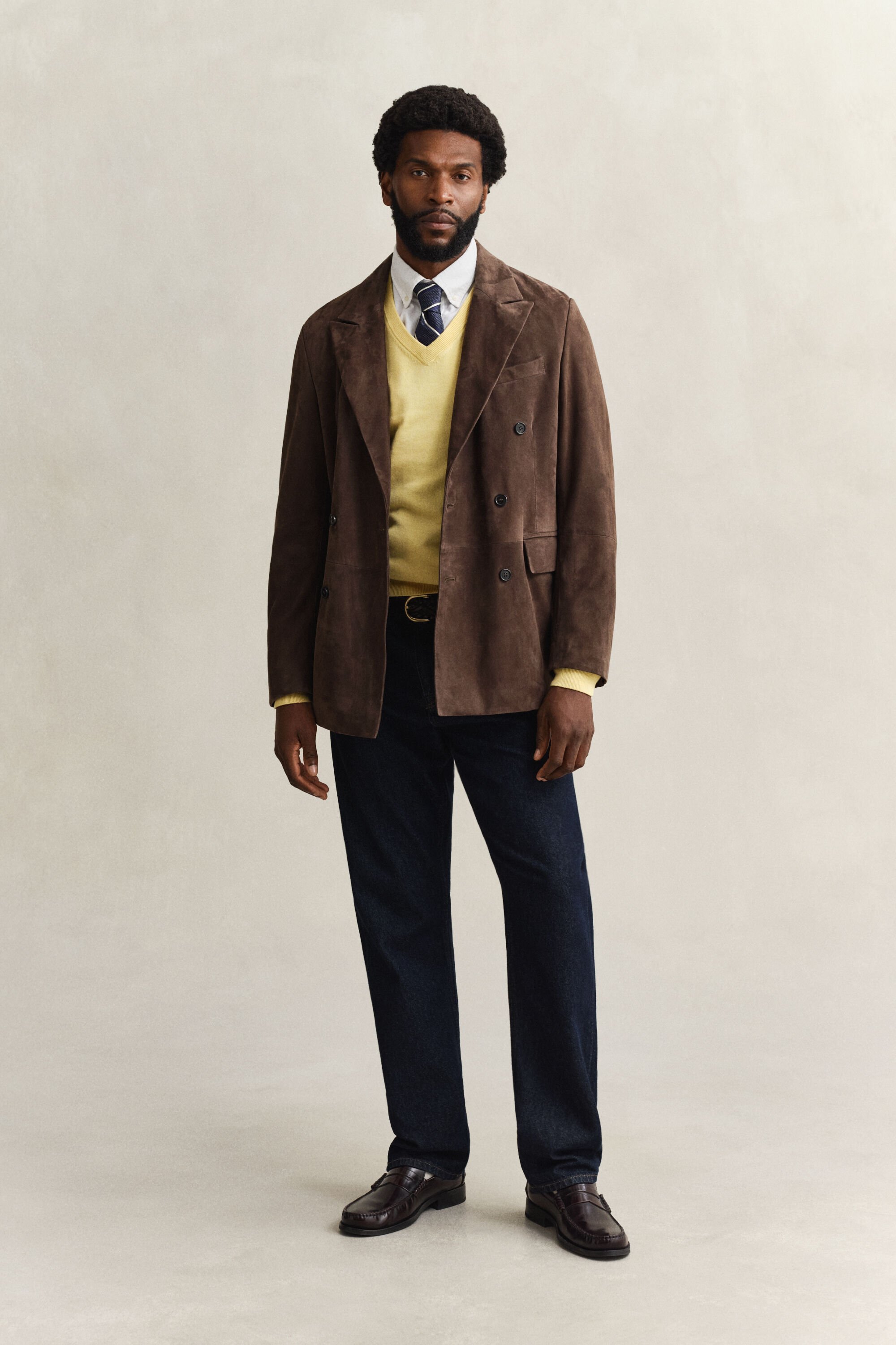 Pulover com decote em V em algodão clássico