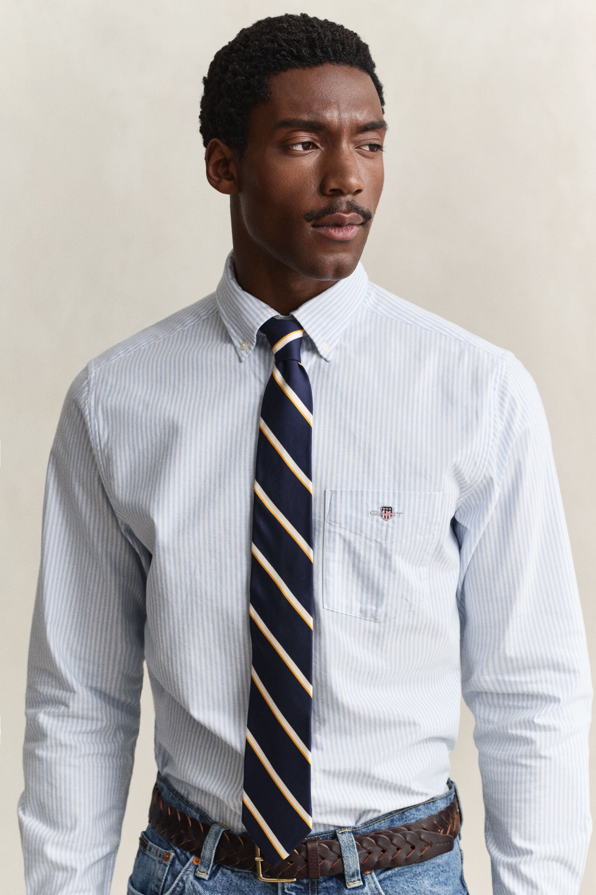 Camisa Oxford às riscas Classic regular fit