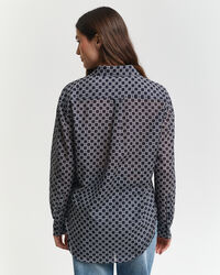 Camisa em seda e algodão Geometric relaxed fit