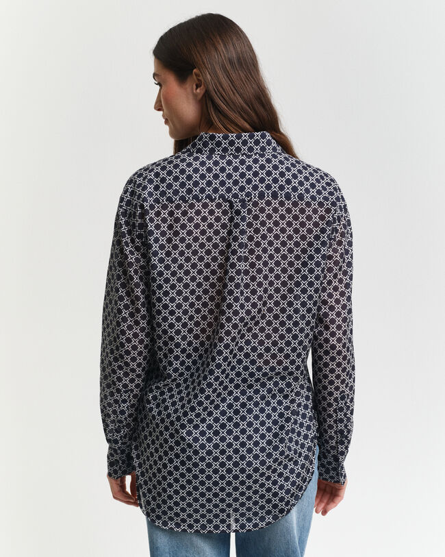 Camisa em seda e algodão Geometric relaxed fit