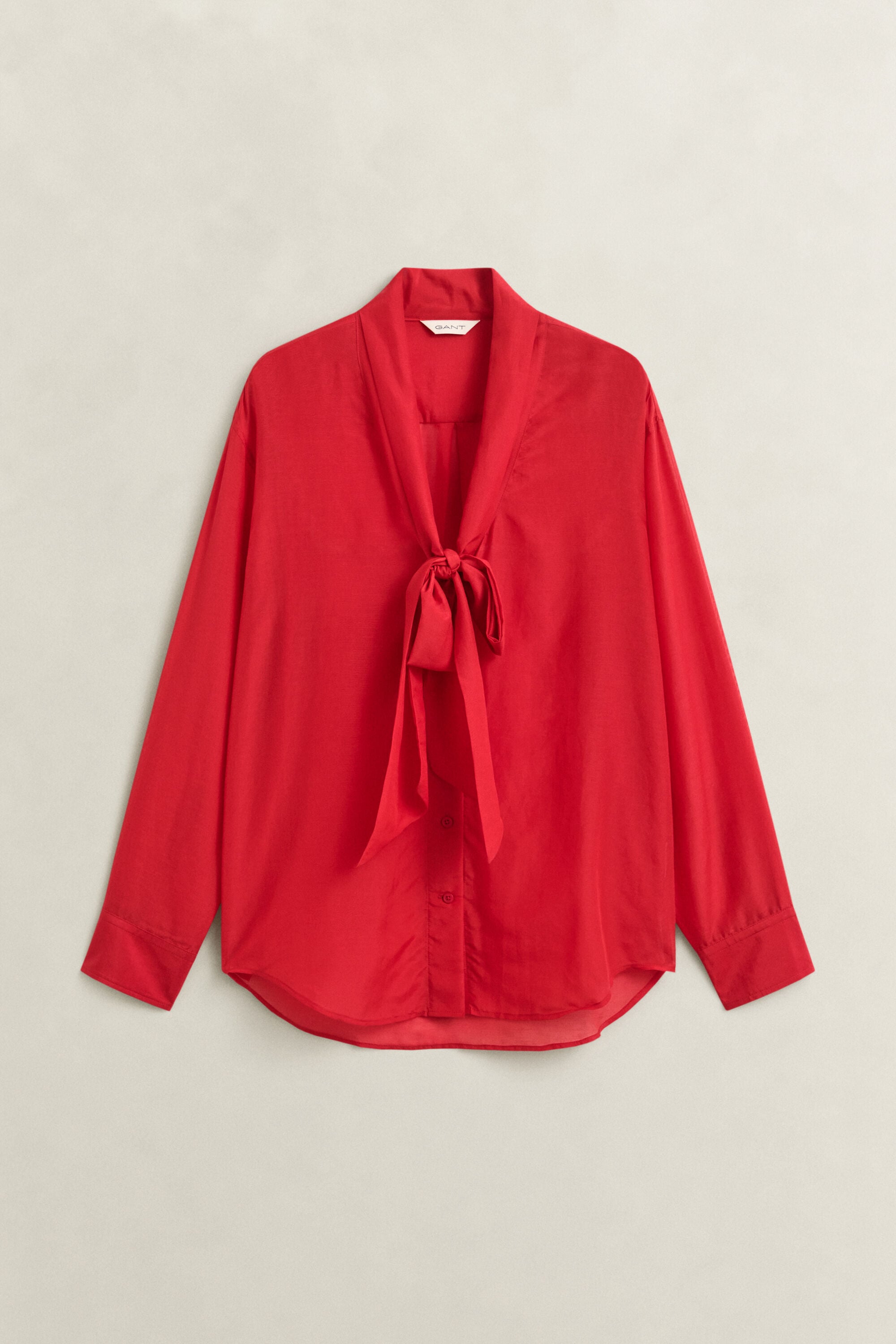 Camisa com laço em seda e algodão
