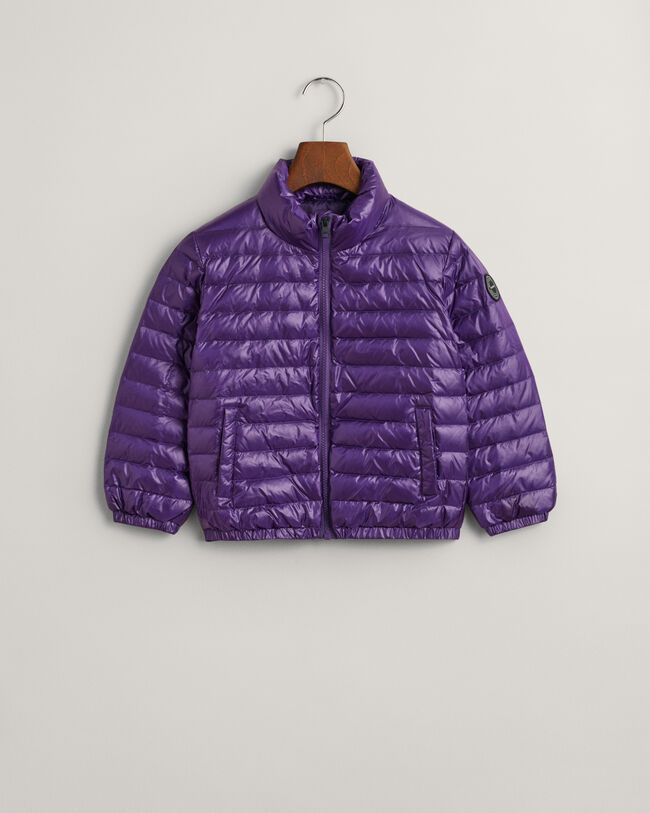 Blus&atilde;o de penas acolchoado leve e brilhante Kids