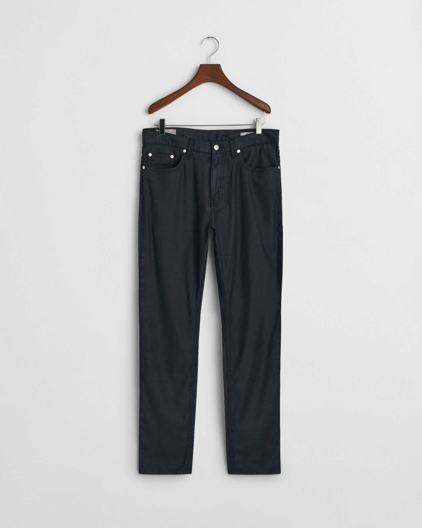 Cal&ccedil;as de ganga em linho e algod&atilde;o slim fit