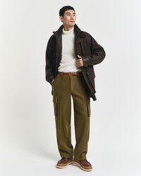 Camisola de gola alta em malha entrançada de algodão