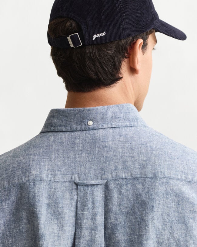 Camisa de linho e algodão regular fit