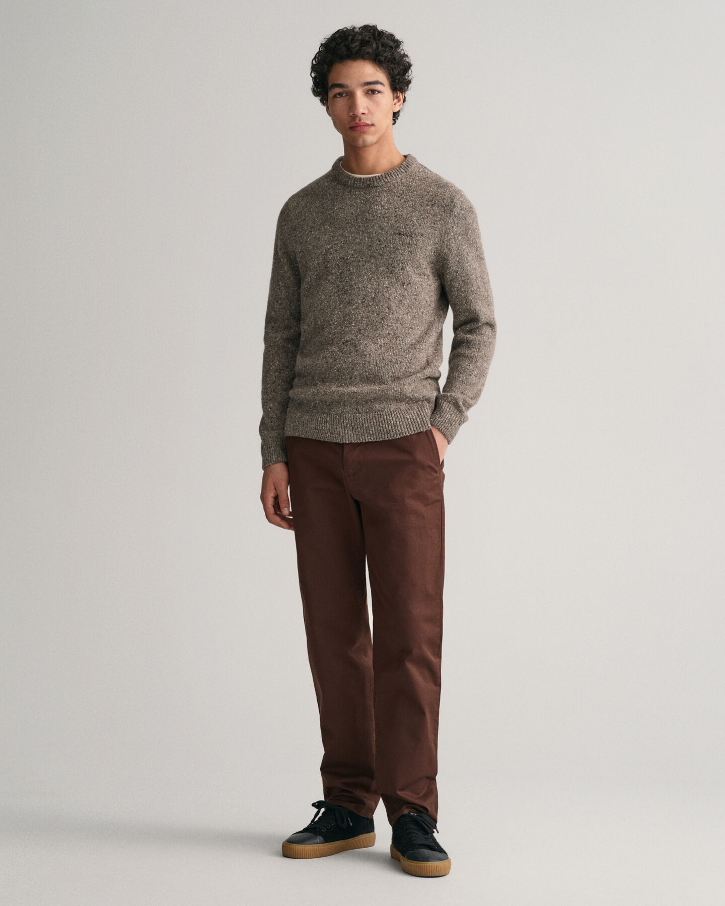 Sweatshirt com decote redondo Wool Nepps