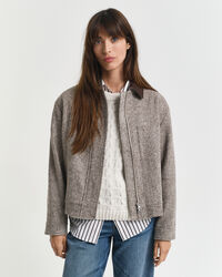 Casaco em lã com colarinho Contrast