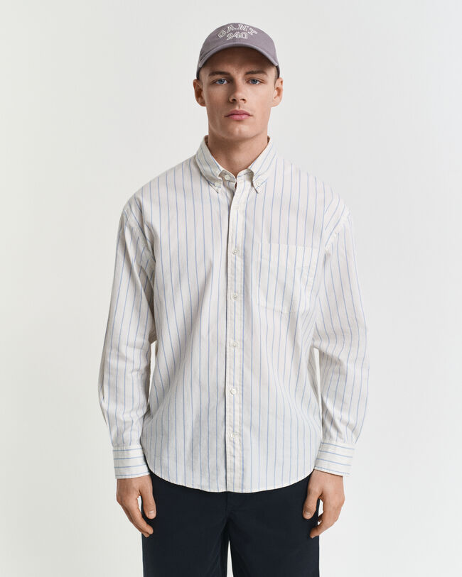 Camisa Luxury Oxford às riscas relaxed fit