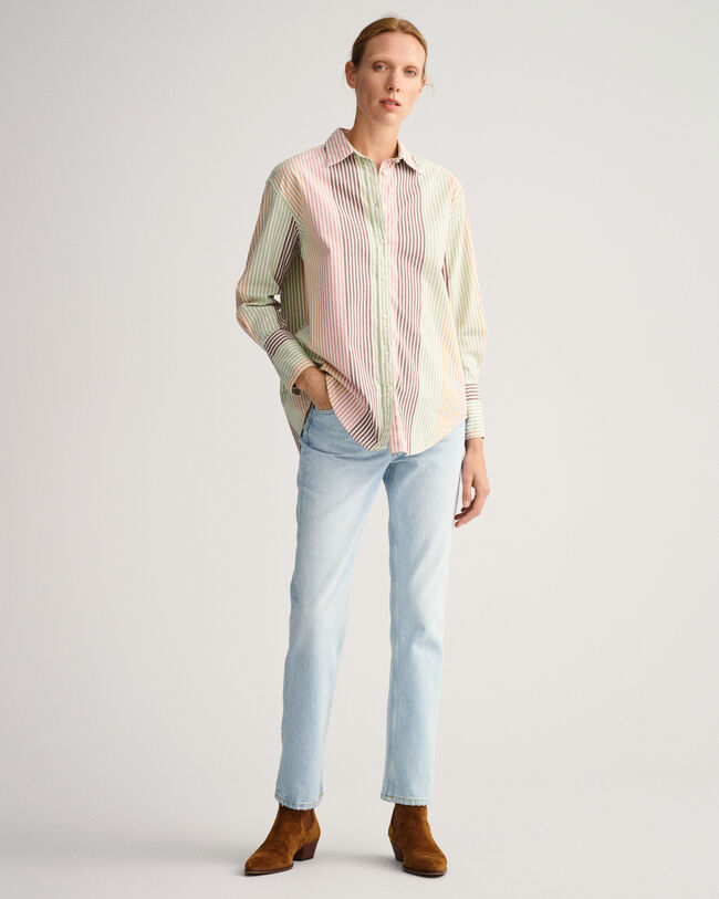 Camisa às riscas relaxed fit