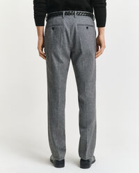 Calças de fato em flanela com padrão espinha de peixe slim fit