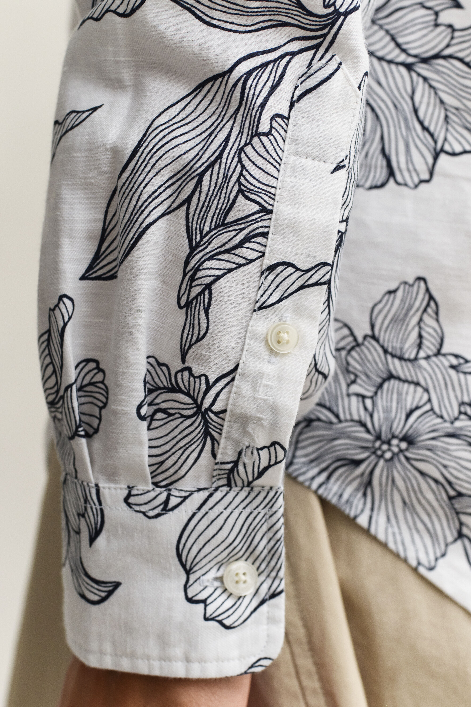 Camisa de linho floral