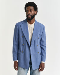 Casaco de fato em lã mouliné regular fit