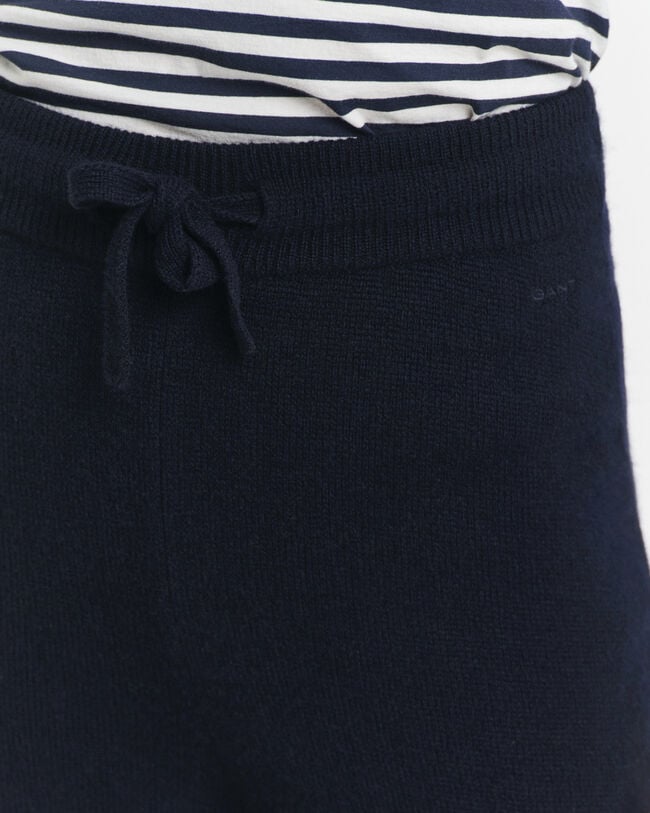 Calças em malha de lã