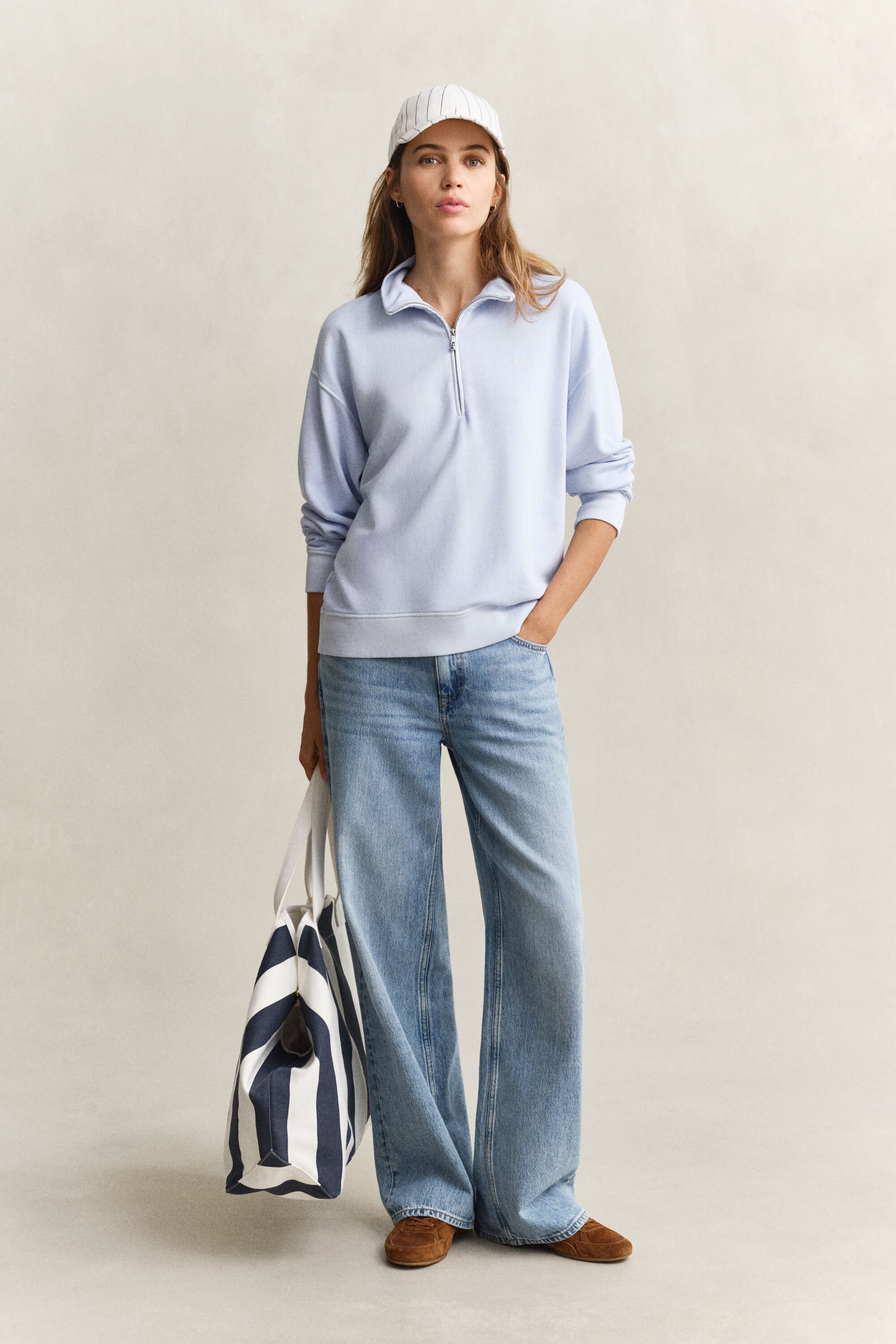 Sweatshirt com meio fecho de correr Washed Shield