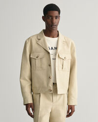 Casaco de fato em linho e algodão relaxed fit