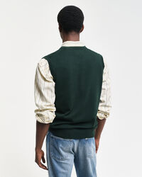 Pulover sem mangas em algod&atilde;o cl&aacute;ssico