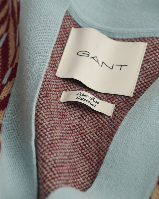 Casaco de malha com padr&atilde;o espinha de peixe multicolor