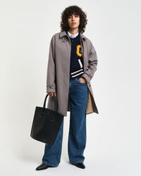 Gabardina com mini padrão de xadrez