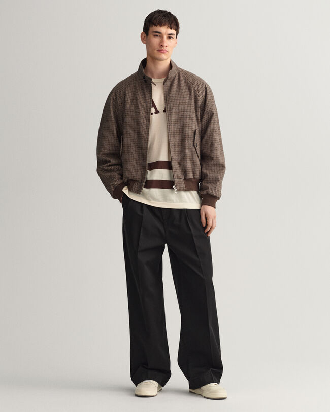 Casaco em lã Harrington com padrão de xadrez