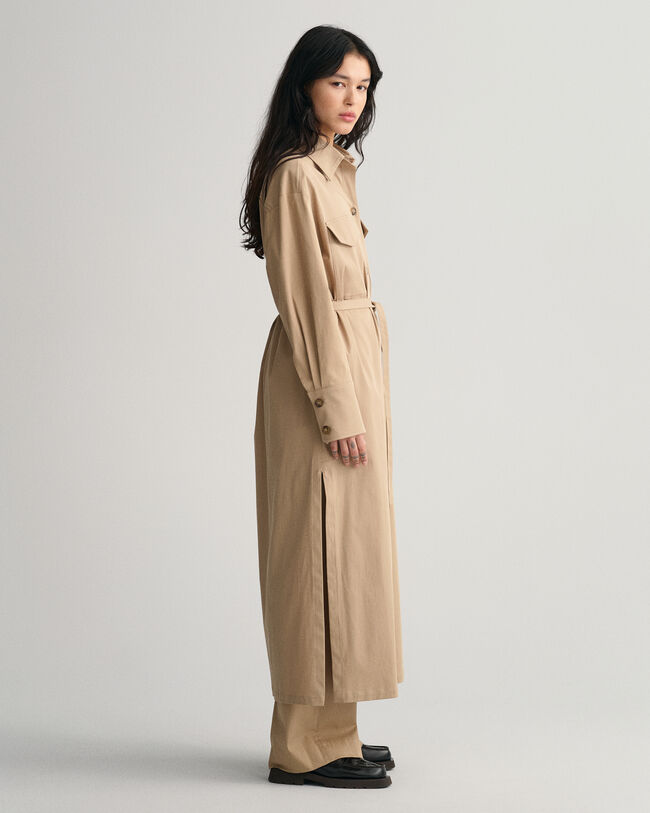 Sobretudo comprido estilo sobrecamisa