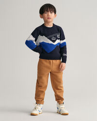 Sweatshirt com decote redondo em padr&atilde;o Jacquard Alpine Kids