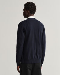 Casaco de malha com decote em V de algod&atilde;o Classic