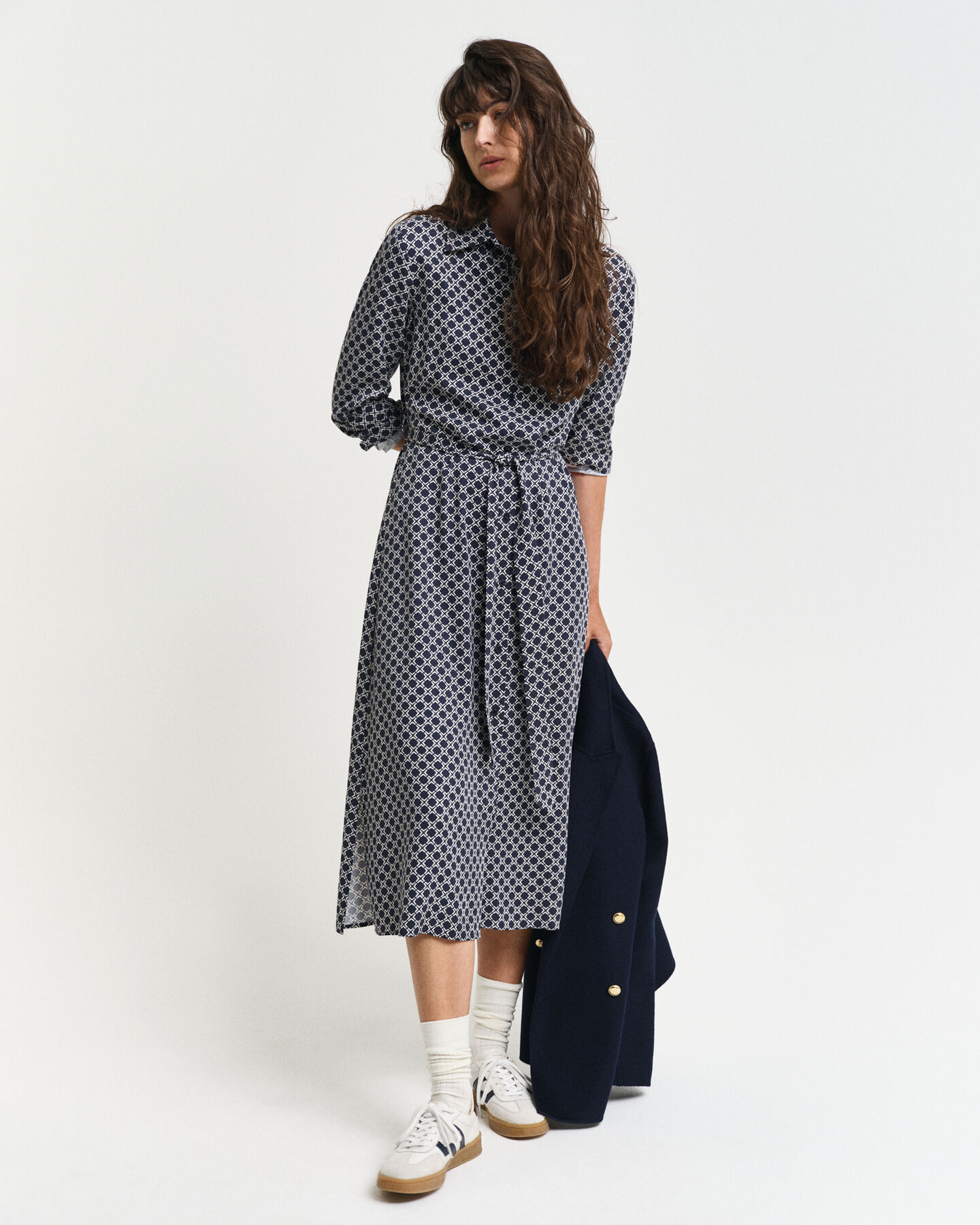 Vestido-camisa com estampado Geometric