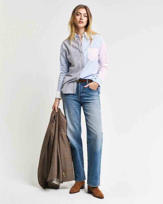 Camisa com patchwork relaxed fit