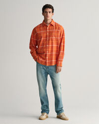 Camisa em padrão de xadrez texturizado oversized