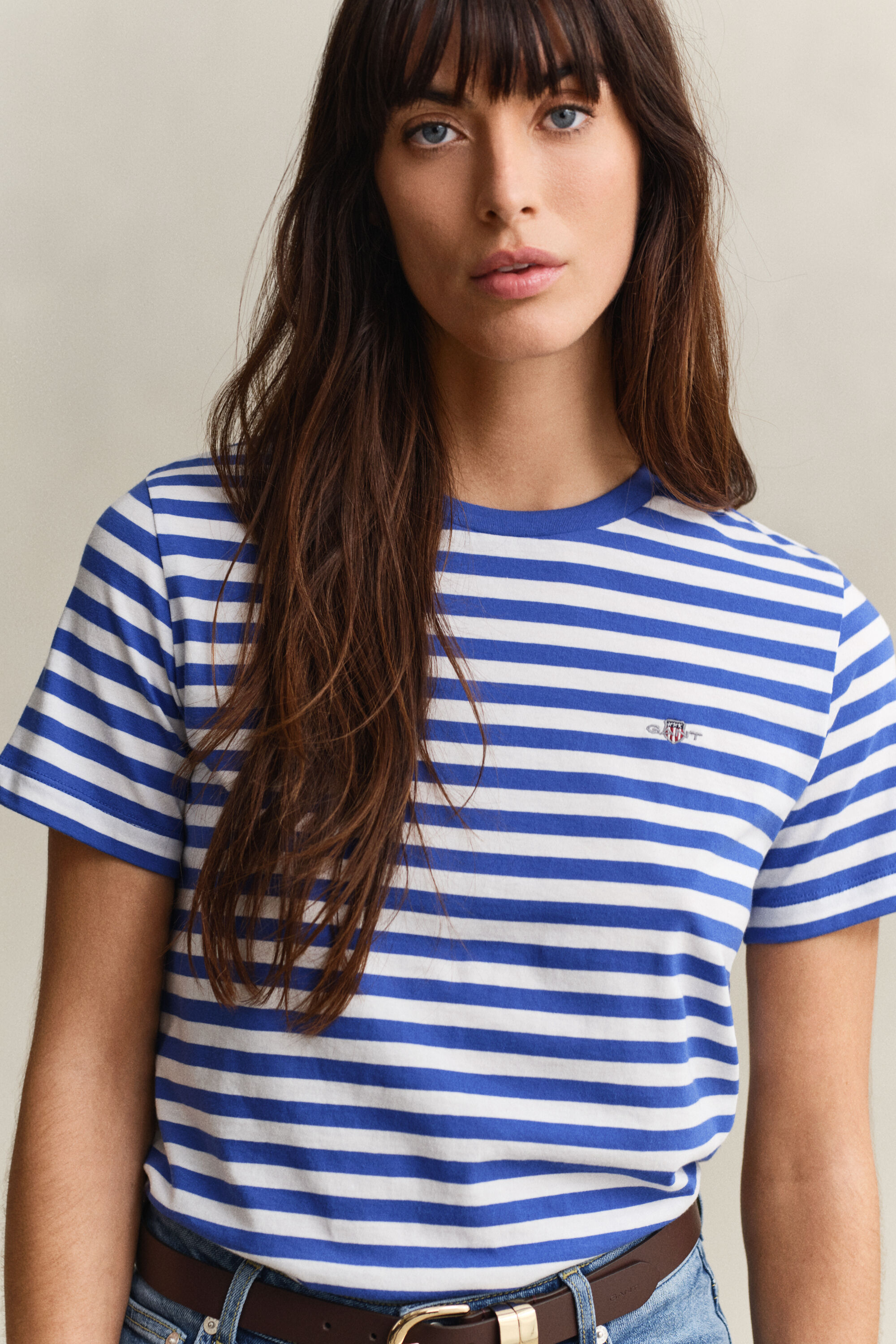 T-shirt às riscas Shield