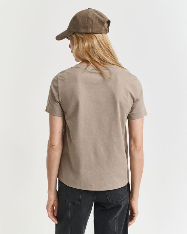 T-shirt com decote em V Shield