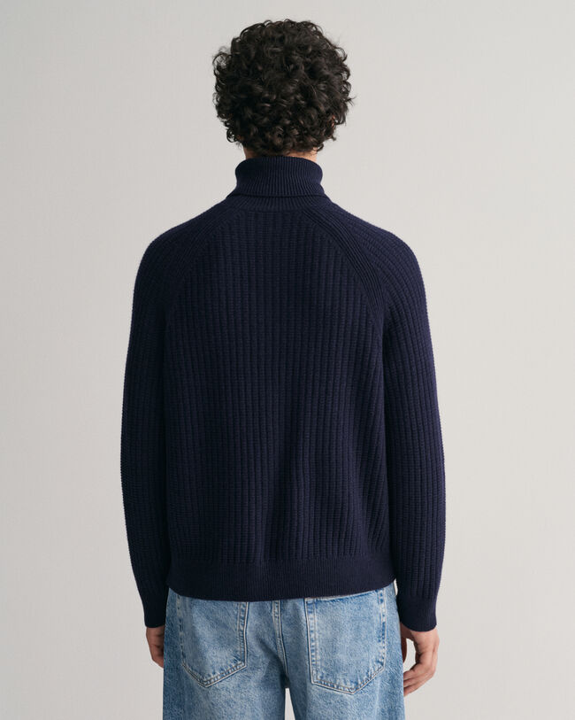 Pulover texturizado de gola alta