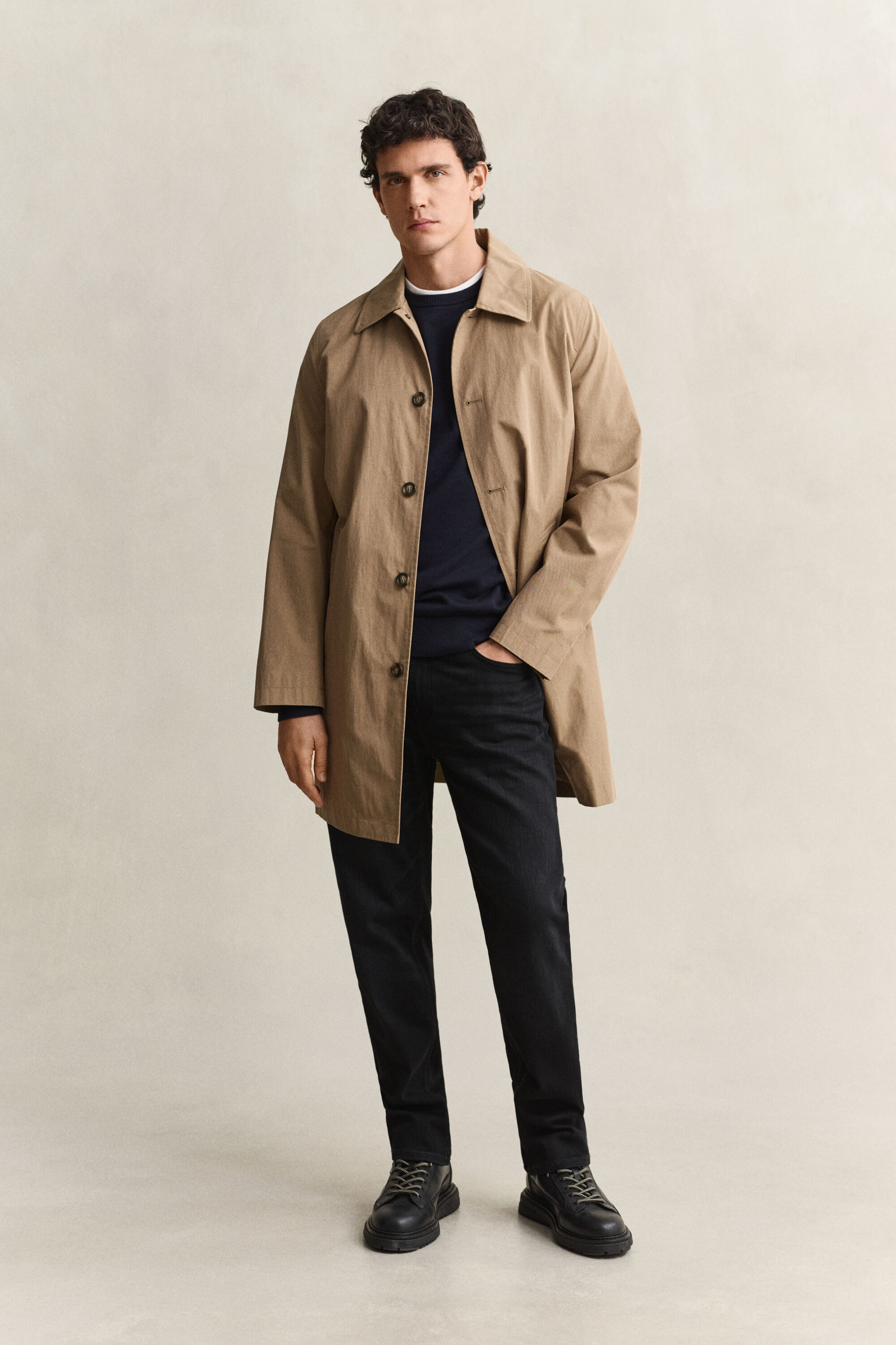 Camisola de malha com decote redondo em algodão