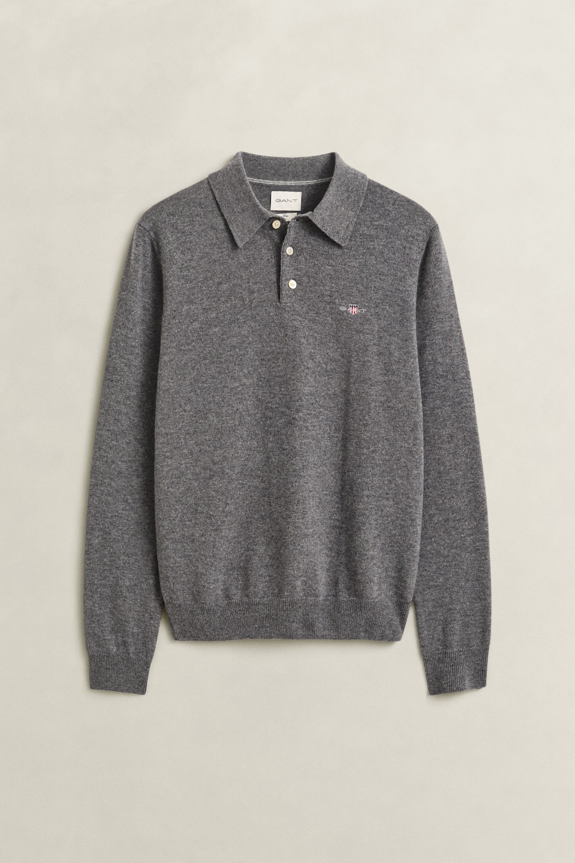 Camisola de malha tipo polo em lã extrafina