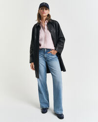 Camisa de linho às riscas regular fit