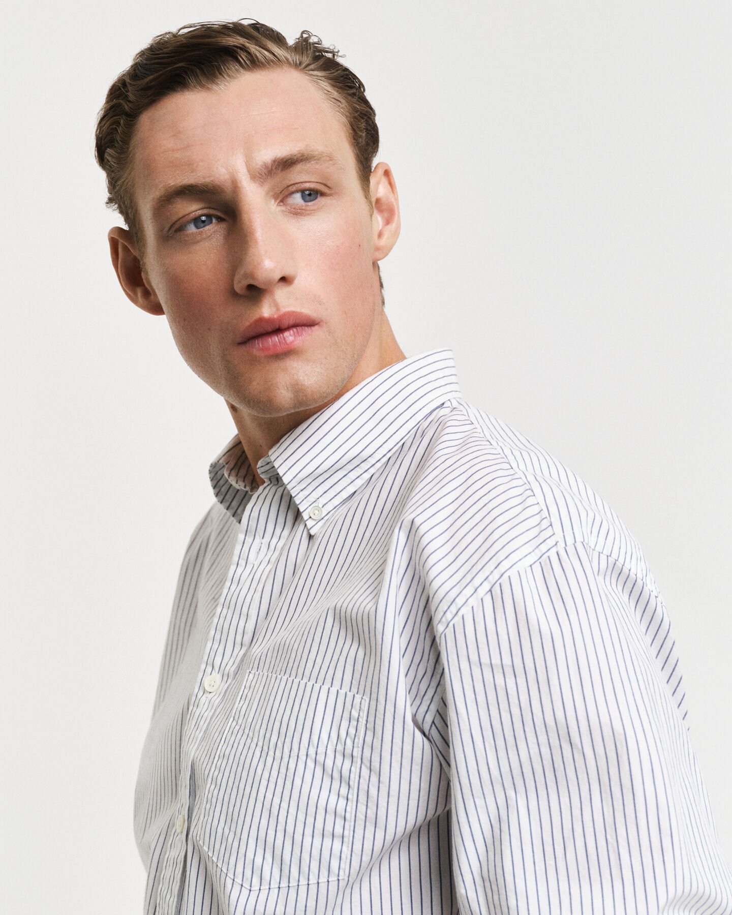 Camisa Heritage Poplin &agrave;s riscas relaxed fit