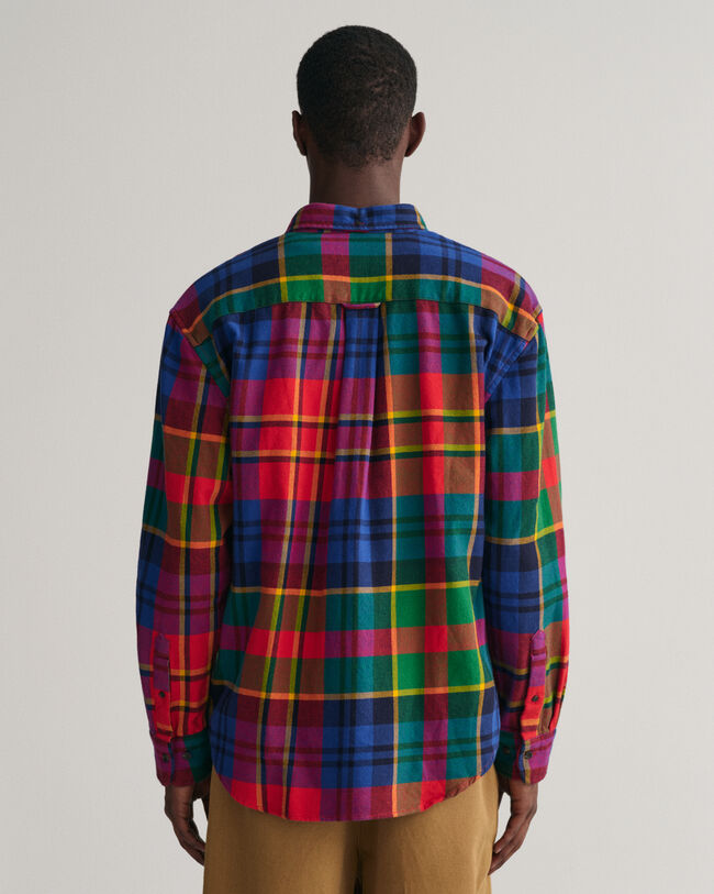 Camisa de sarja com padr&atilde;o axadrezado relaxed fit