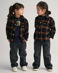 Sobrecamisa com padr&atilde;o de xadrez Shield Kids