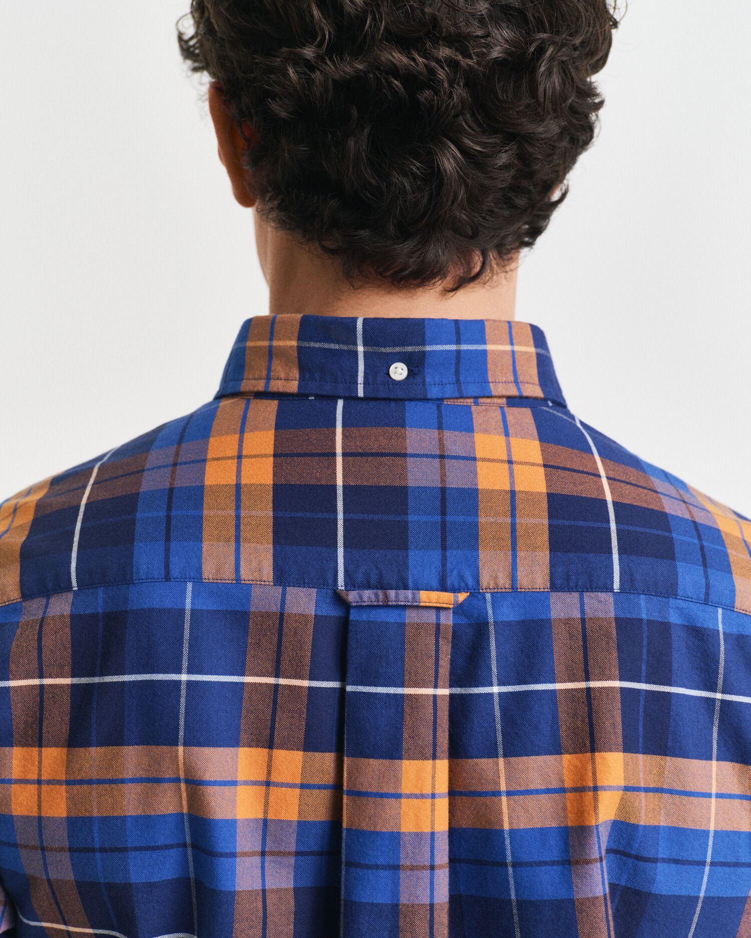 Camisa Oxford clássica com padrão de xadrez regular fit